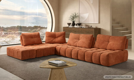 Canapé 3 places + chaise longue