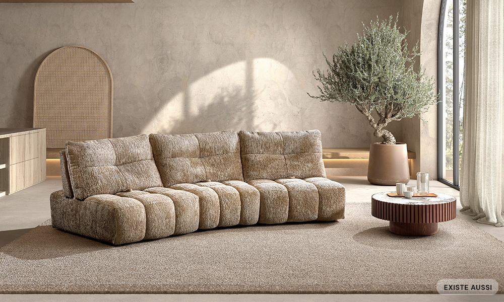 Canapé 3 places + chaise longue – Image 3